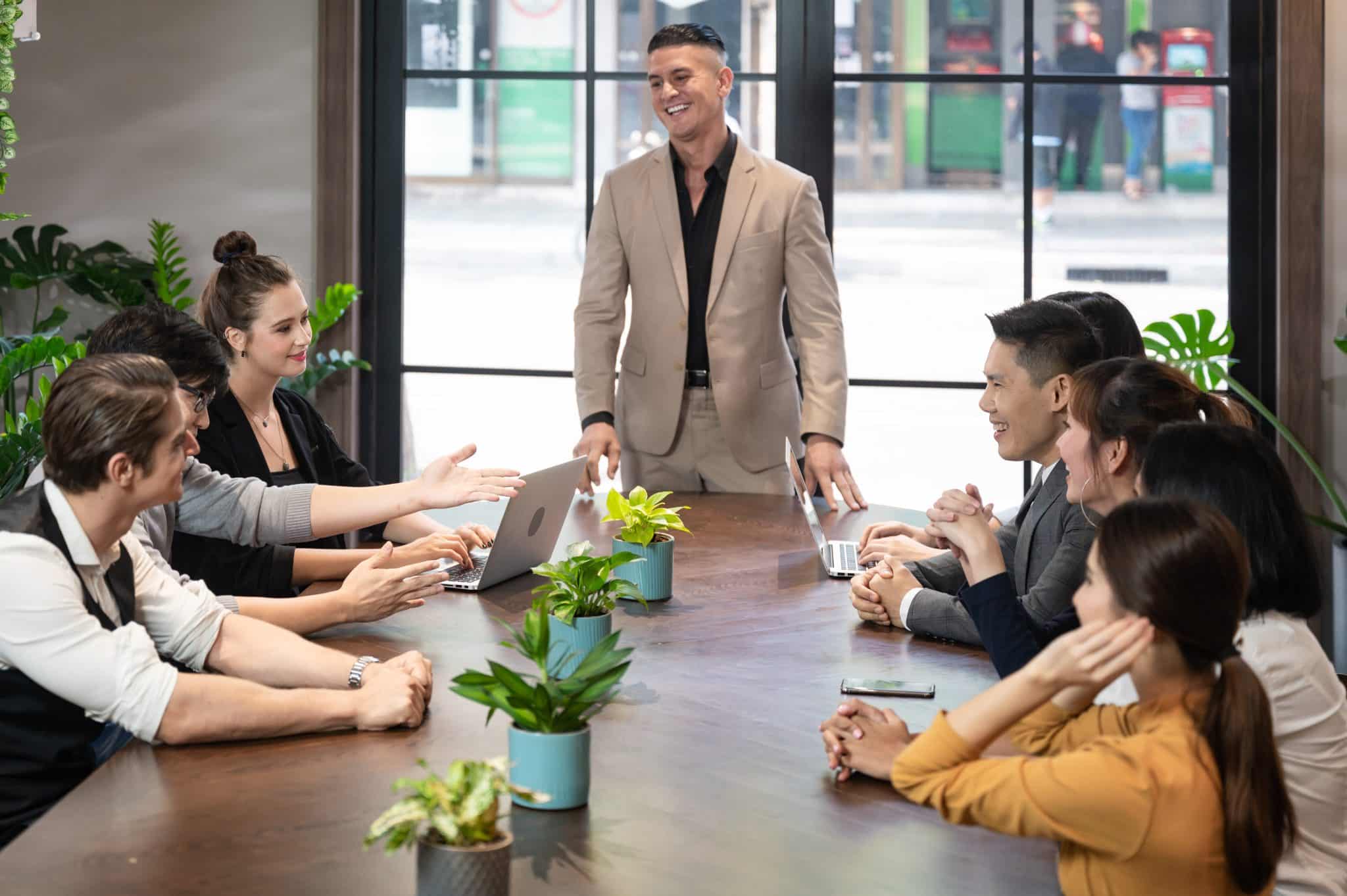 meeting in the modern office,